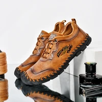 fashion men casual leather shoes quality split leather men shoes loafers flats outdoor moccasins shoes man plus size