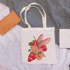 Сумка для покупок фруктовый принт, многоразовая Джутовая сумка, Холщовая Сумка для покупок, сумки для покупок