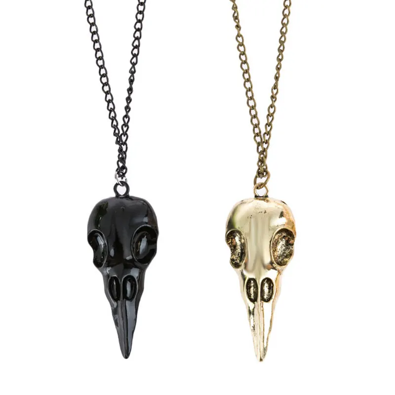 Винтажное готическое ожерелье в стиле панк ворона голова череп для мужчин и