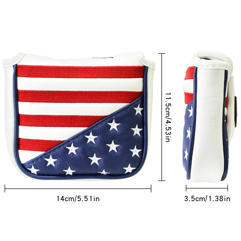 Клюшка для гольфа крышка с флагом США искусственная кожа магнитное закрытие