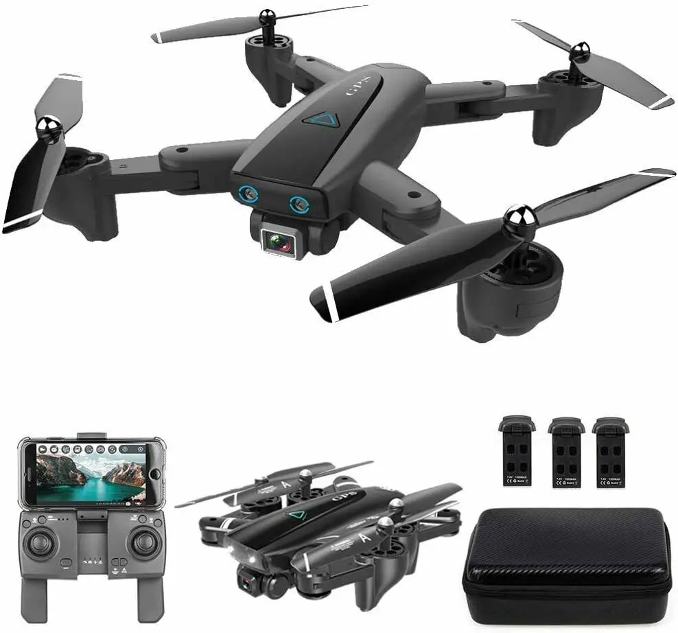 

GPS-Дрон, телефон, WiFi FPV RC Дрон с камерой 4K HD, фотографии жестов с 3 батареями