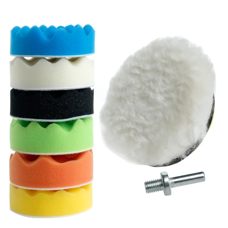 

New 8Pc 4" Sponge Polishing Waxing Buffing Pads Kit Compound Polish For Auto Car Dropshipping