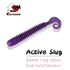 ESFISHING приманки для рыбалки, мягкие приманки, рыба, активные слизни 60 мм, 1,5 г, 10 шт., искусственные приманки, кренкбейт, Iscas, для морской рыбалки