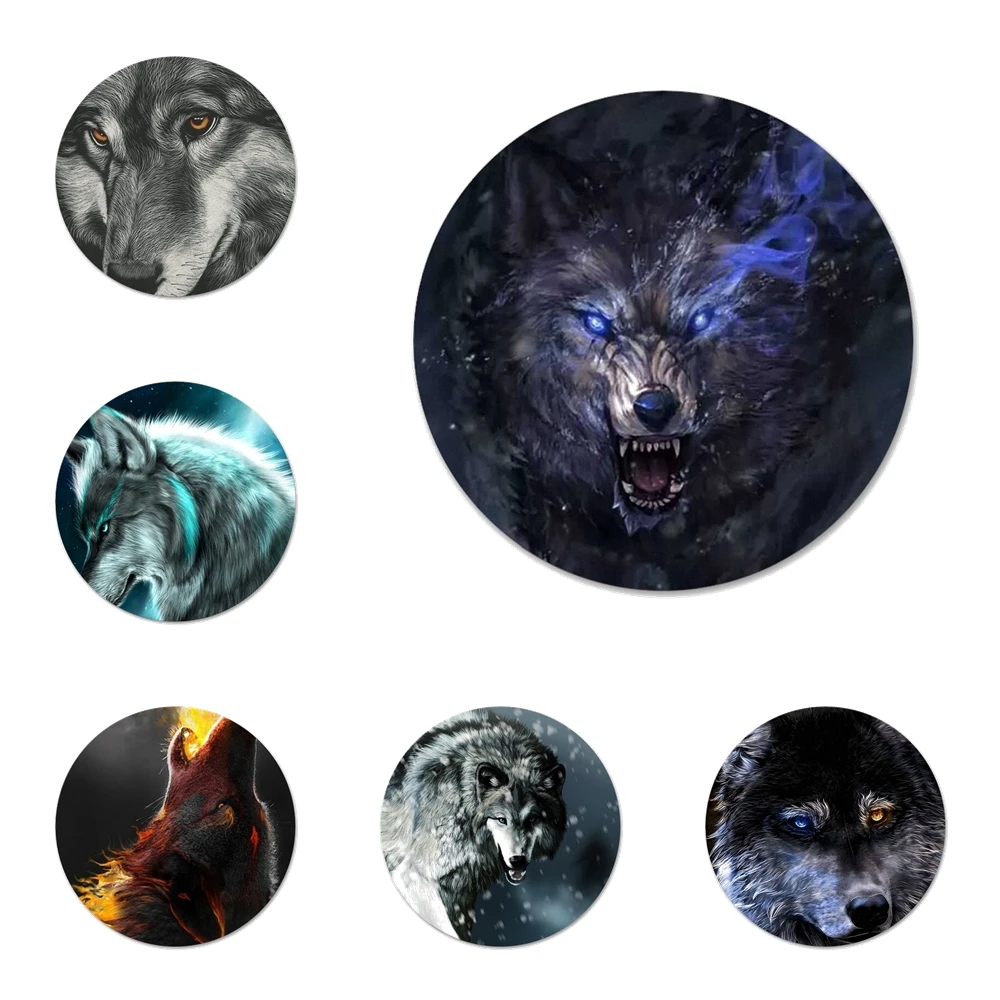 

Волка на снежную погоду значок брошь, заколка, аксессуары для одежды рюкзак украшения подарок 58 мм