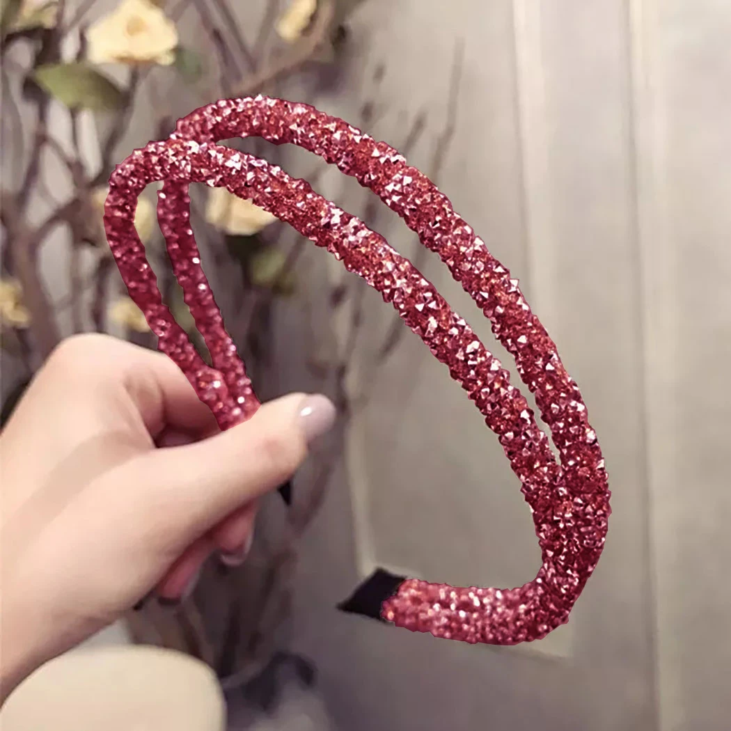 2 шт. обруч для волос в Корейском стиле Женская Блестящая повязка со стразами из