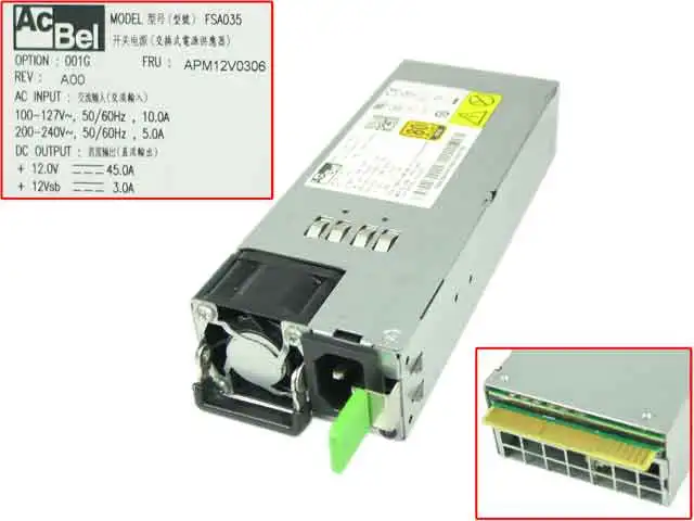 Acbel Polytech FSA035 FSA035A01001GB FRU:APM12V0306 серверный блок питания 550 Вт PSU компьютер|Блоки для