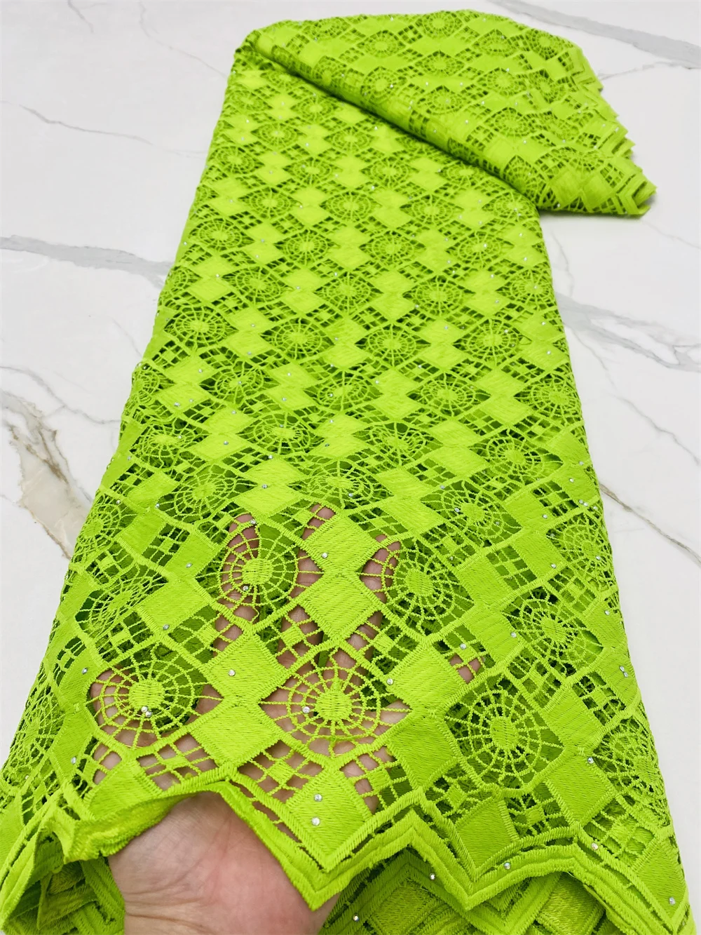 

2021 Высокое качество вышитый нигерийский шнур кружевная ткань Франция хлопок кружевная ткань африканские гипюровые кружева для вечерние пл...