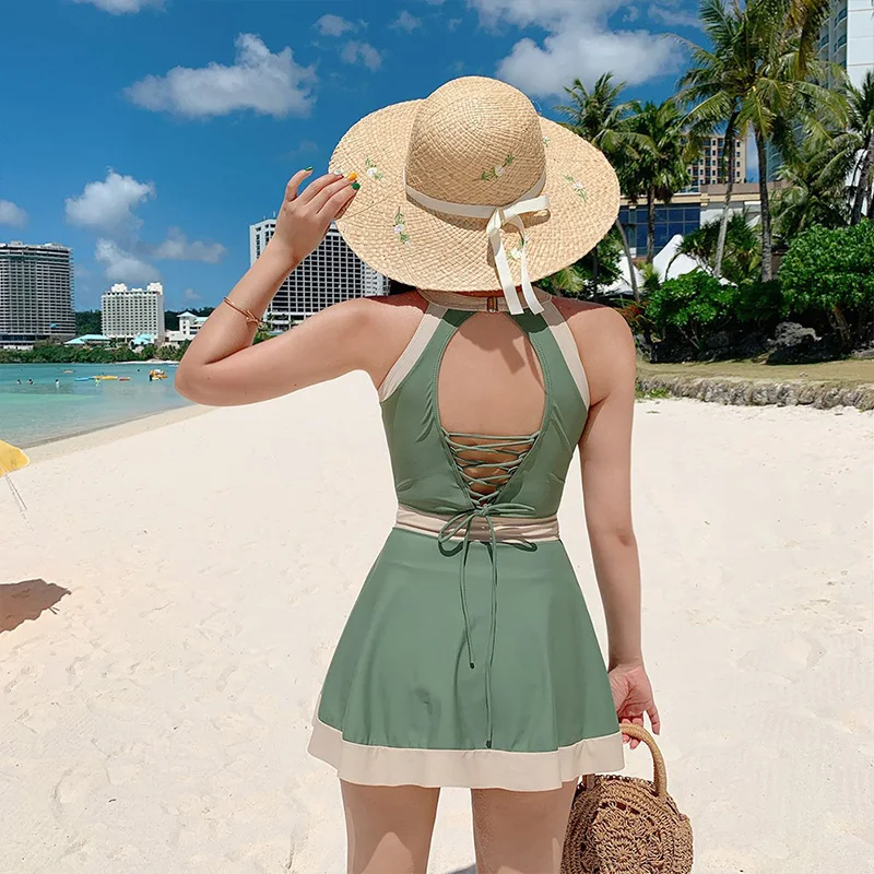 

Women Sexy Swimsuit Korean Style Bathing Suit Ladies Summer Beach Wear Swim Skirt Maillot De Bain Femme 2021 New