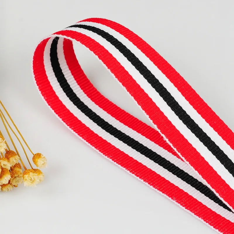 

1M 3cm Red White Black Cable Stain Ribbon DIY Sewing Cloth Hat Backpack Straps Hand band Ribbon Bias Tape Hand Belt Accessories