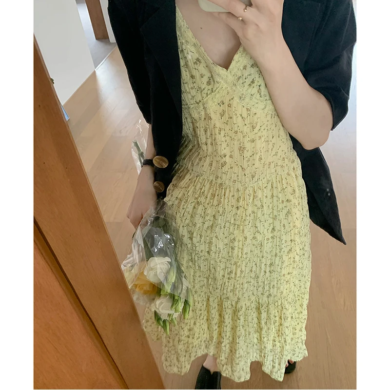 

women summer chiffon v neck long beach dress 6508#