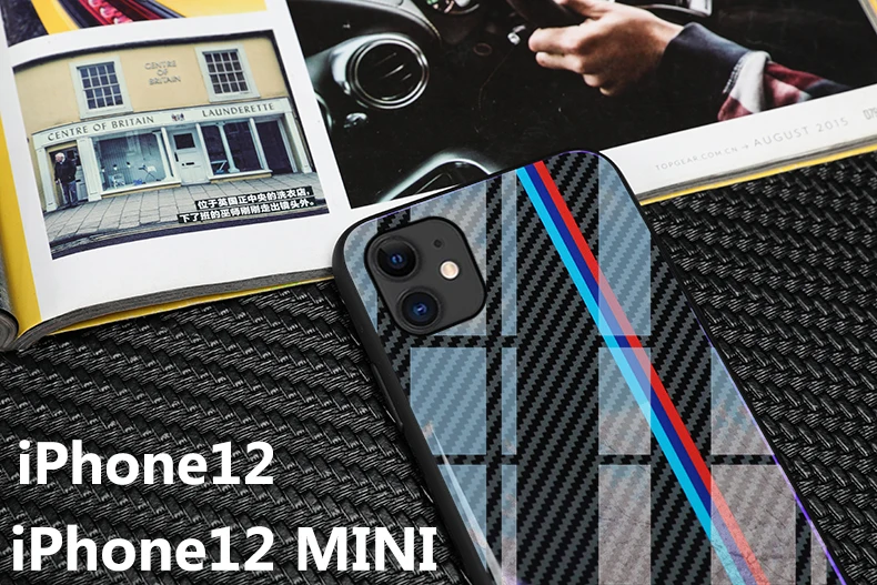 glass AMG design Phone Case for iphone X XS Max 6 6s 7 8 plus 12 mini 11 13 pro max samsung s8 s9 s10 plus note 8 9 cover 13 case