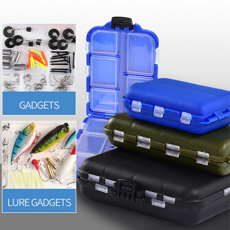 

1Pcs Fishing Tackle Boxes Storage Case Multifunctional Double Mini Plastic Lure Hook Bait Box Gadget Box Pesca Fishing Accessori