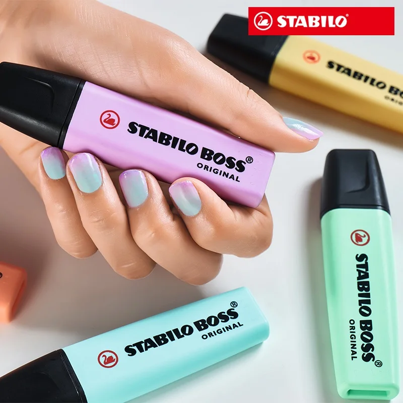 STABILO BOSS Original Pastel Highlighter Pen Soft Color 2/5mm Chisel Tip Art Marker Liner Drawing Painting Office School F507 | Канцтовары