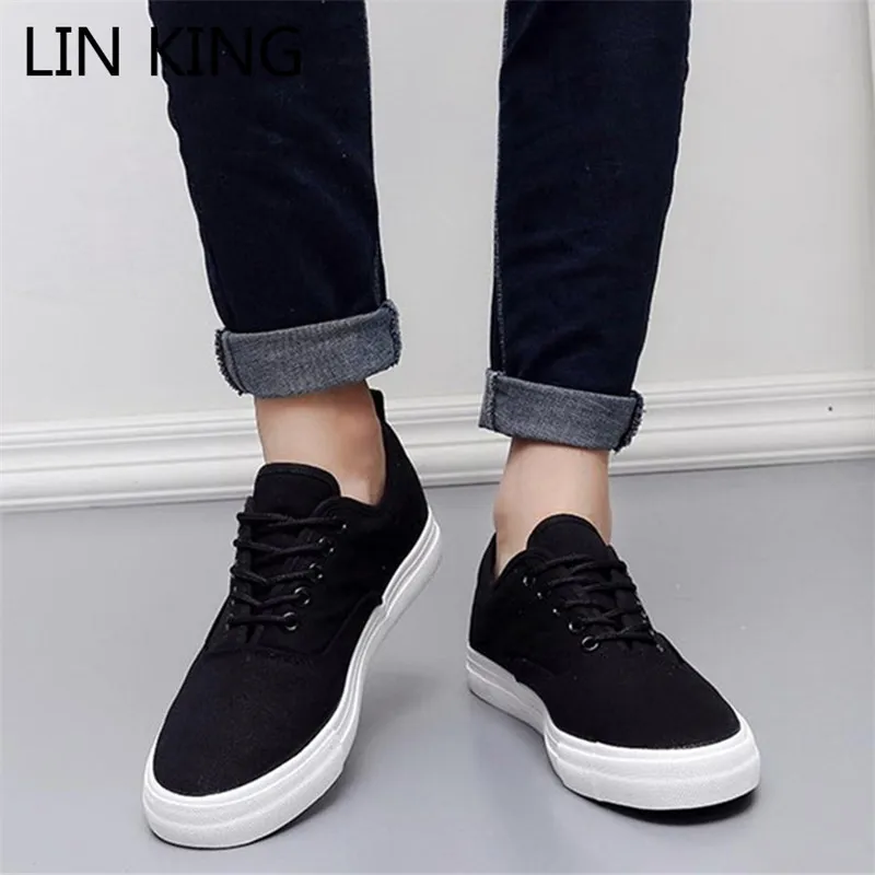 LIN KING/модные женские ботинки с низким берцем Мужская Вулканизированная обувь на