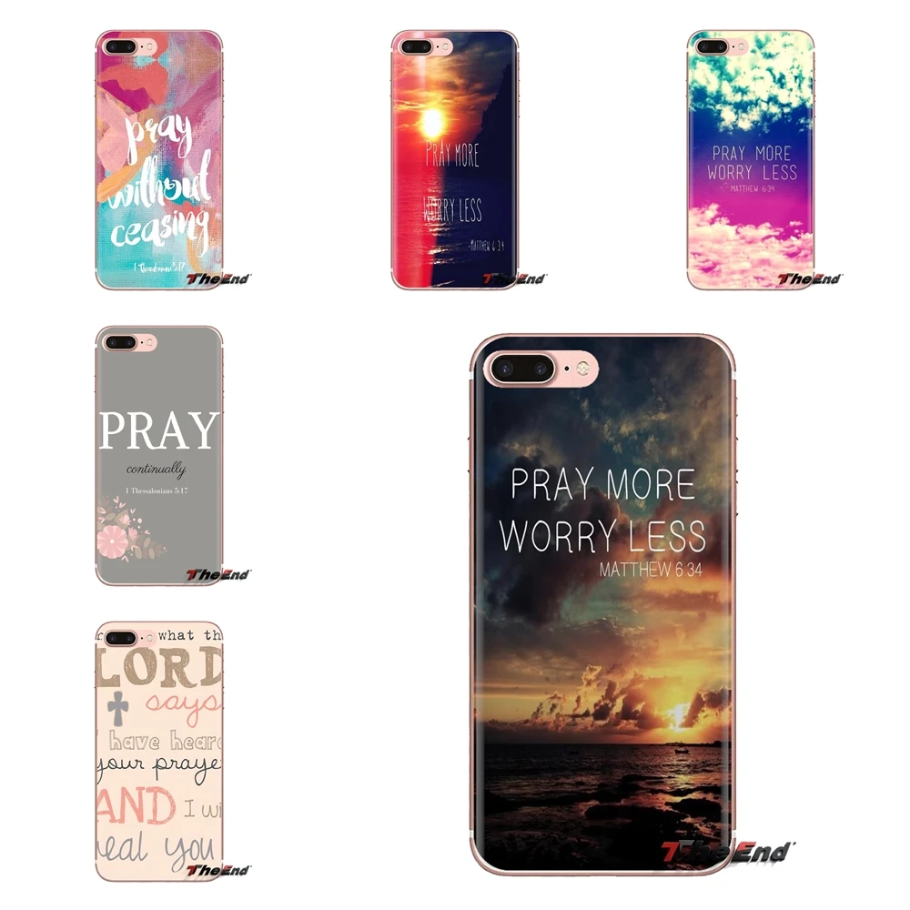 Молитесь больше Библейский стих мягкий прозрачный чехол для LG Spirit Motorola Moto X4 E4 E5 G5