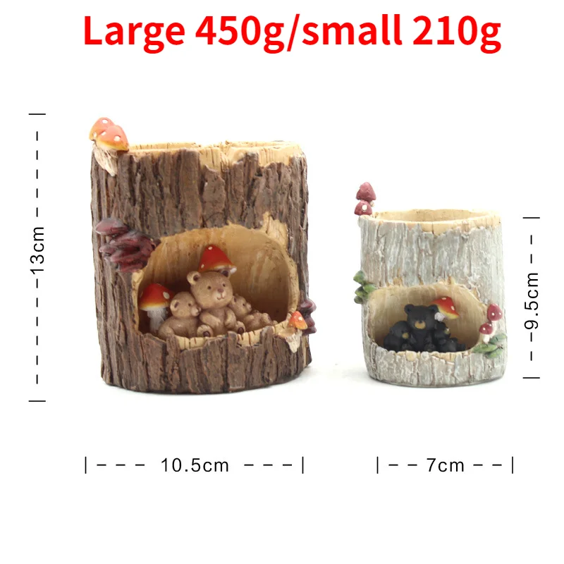 

Succulents Tree Hole Flower Pot Creative Micro Landscape Desktop Potted pots office decor Desktop Resin Pastoral Planter CN