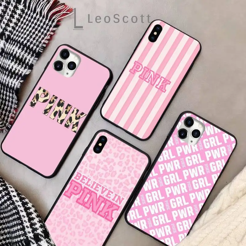 

Leopard Pink kiss girl Phone Case for iPhone 11 12 pro XS MAX 8 7 6 6S Plus X 5S SE 2020 XR