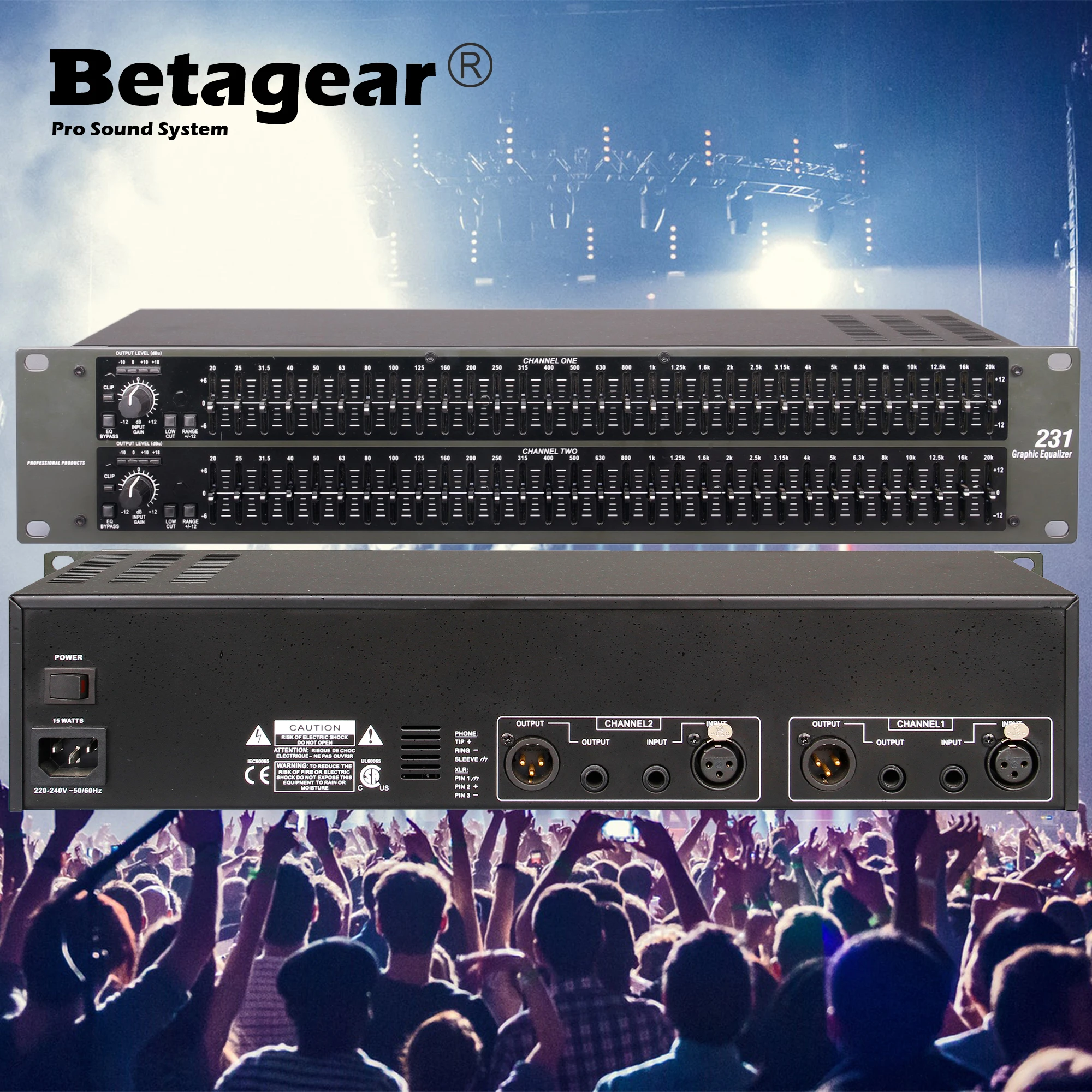 Betagear EQ231 графический эквалайзер стерео аудио EQ профессиональное управление
