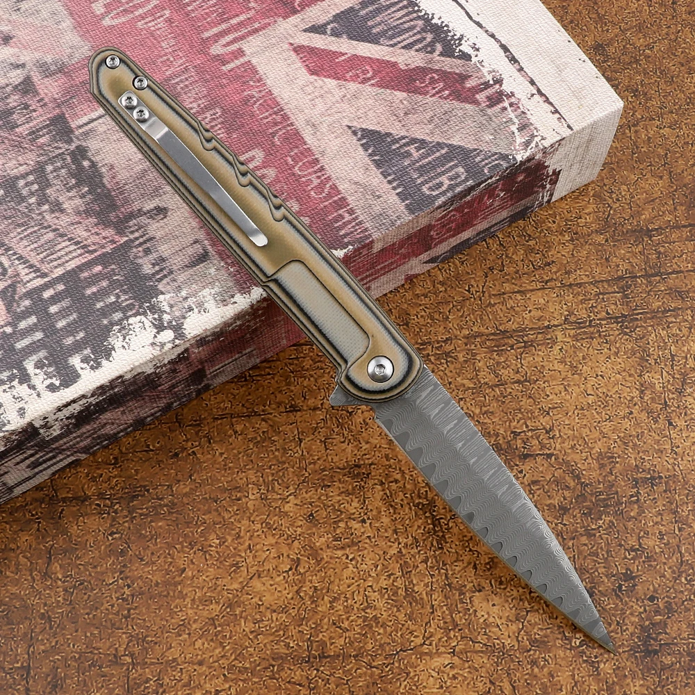 Новинка лезвие из дамасской стали рукоятка G10 для выживания на природе