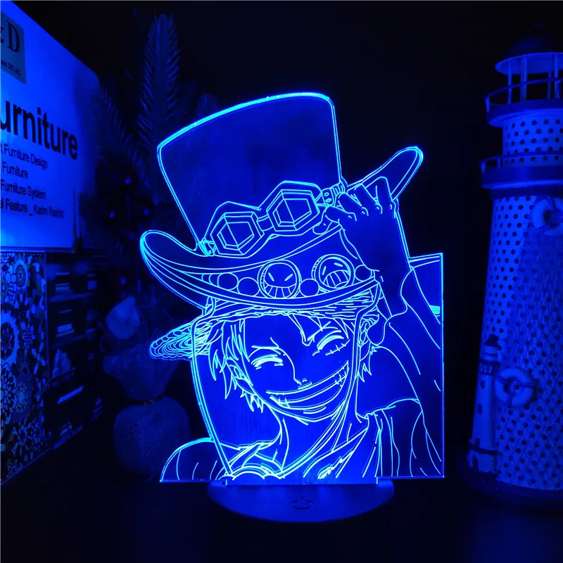 One Piece Anime Acrylic 3D Lamp Luffy Figurine LED Illusion Night Light Lamp Bedroom Decor Table Lamp Home Luminaria Gift Toys