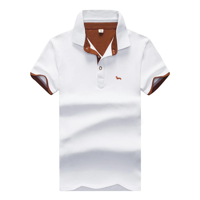 Мужская приталенная рубашка-поло Повседневная дышащая с вышивкой лето 2019 |