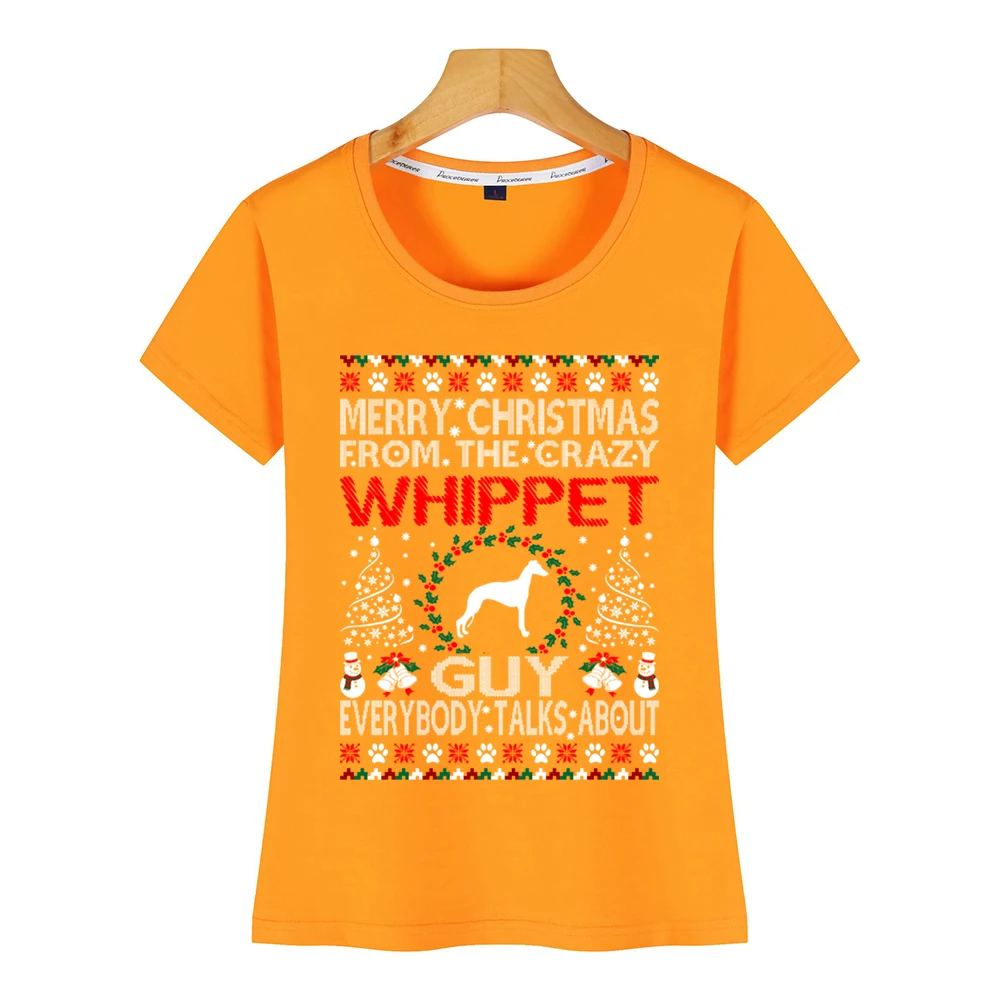 Топы футболка для женщин веселое Рождество с собачкой Гаем уродливый свитер