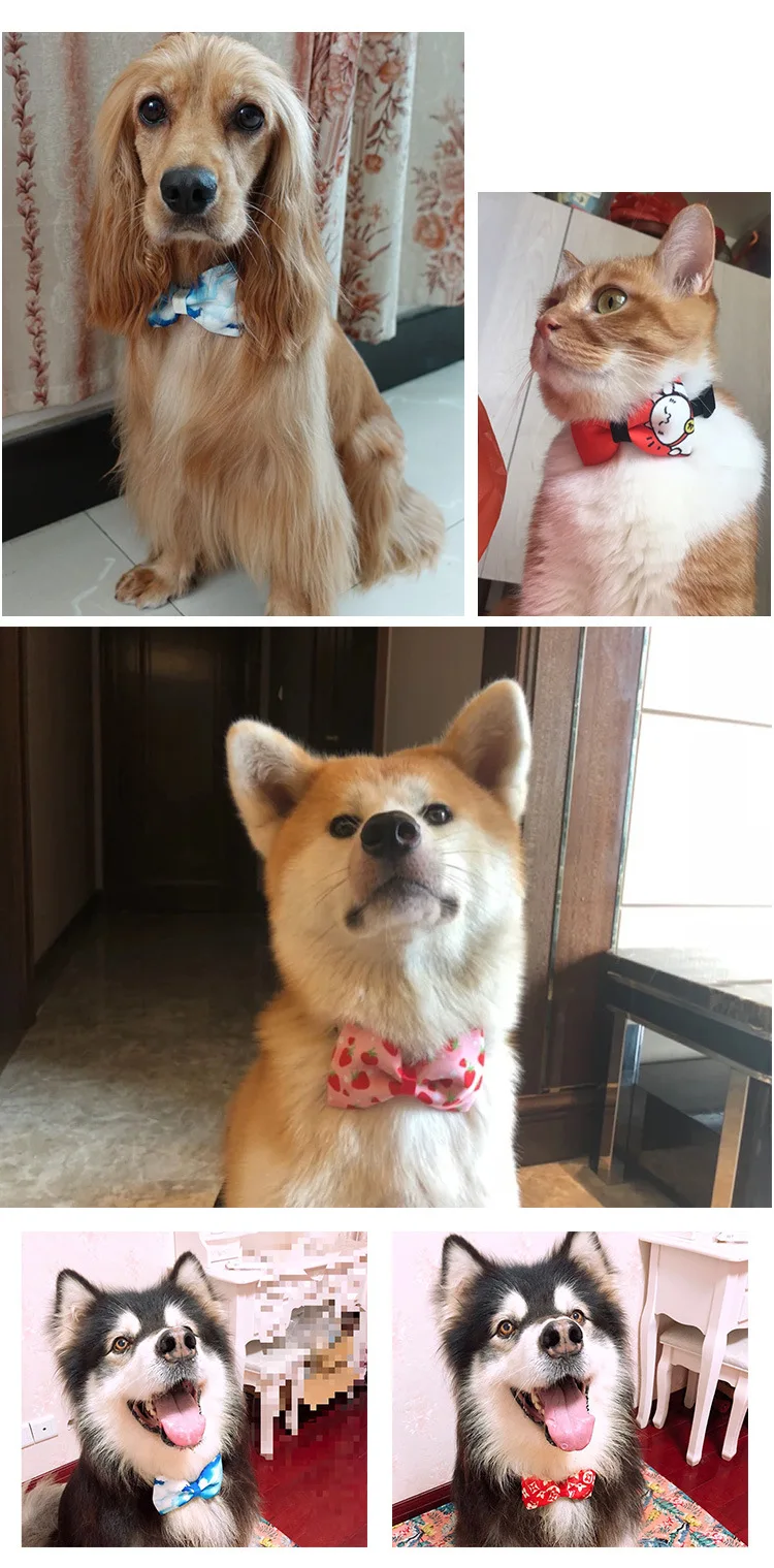 

Handmade Christmas tie tie bow tie pet cat dog collar fashion brand large dog golden hair fadouke