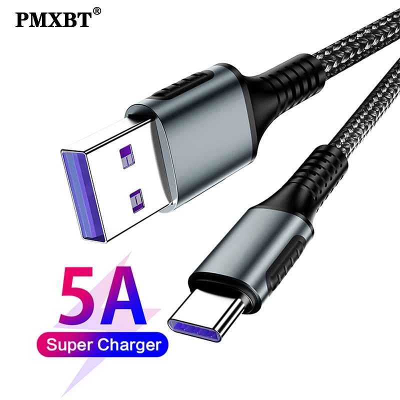 

5A Type C Cable Super Fast Charging For Huawei P30 P20 Mate 9/10/20 P10 Pro Honor 20 Note 10 View 20 V20 V10 V9 Phone USB C Cord