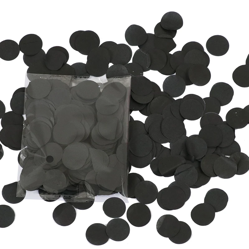 black 500 г/1 кг 2,5 см круглые шары конфетти цвета: золотистый, серебристый цвета розового золота Фольга Mulit Цвета Пол раскрыть одежда для свадьбы, дня рождения украшения - Цвет: black