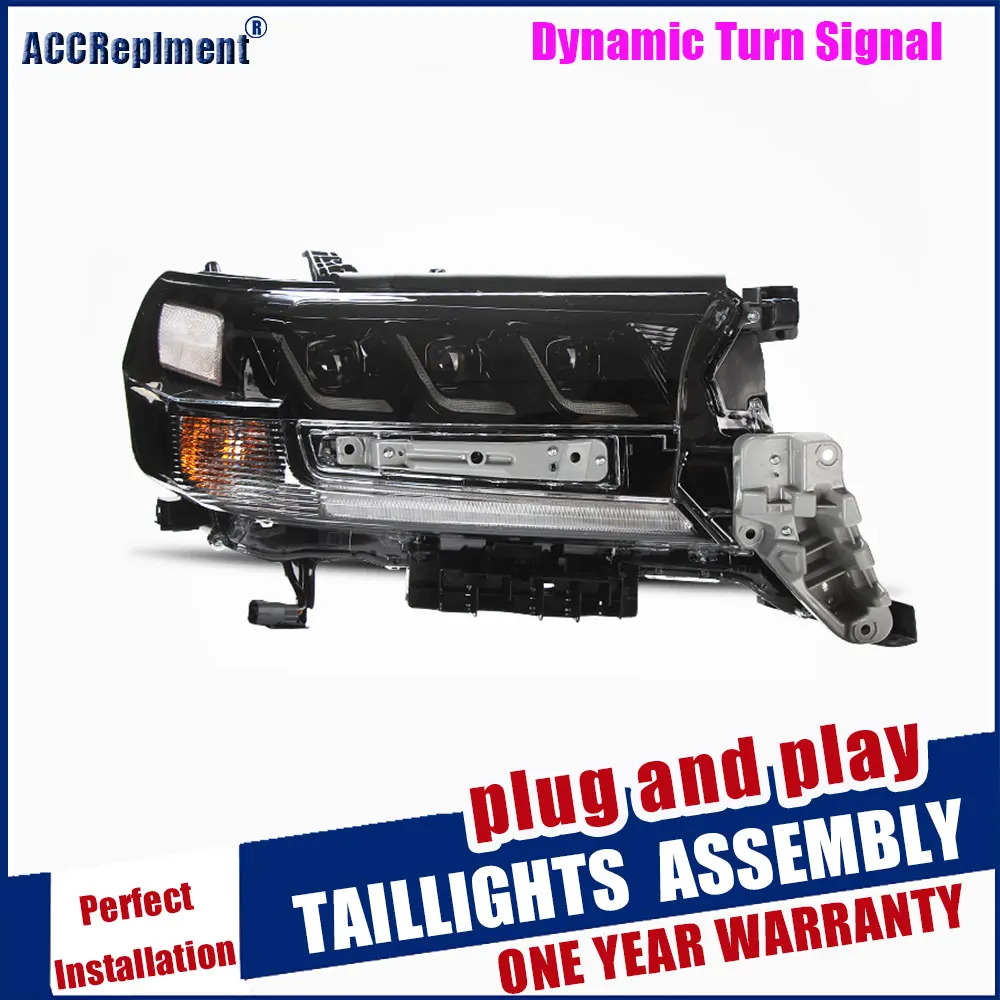 

New Dynamic Turn Signal Head Light Car Styling For Toyota Land Cruiser Headlights 2016-2019 Matrix lens All LED Head Lamps