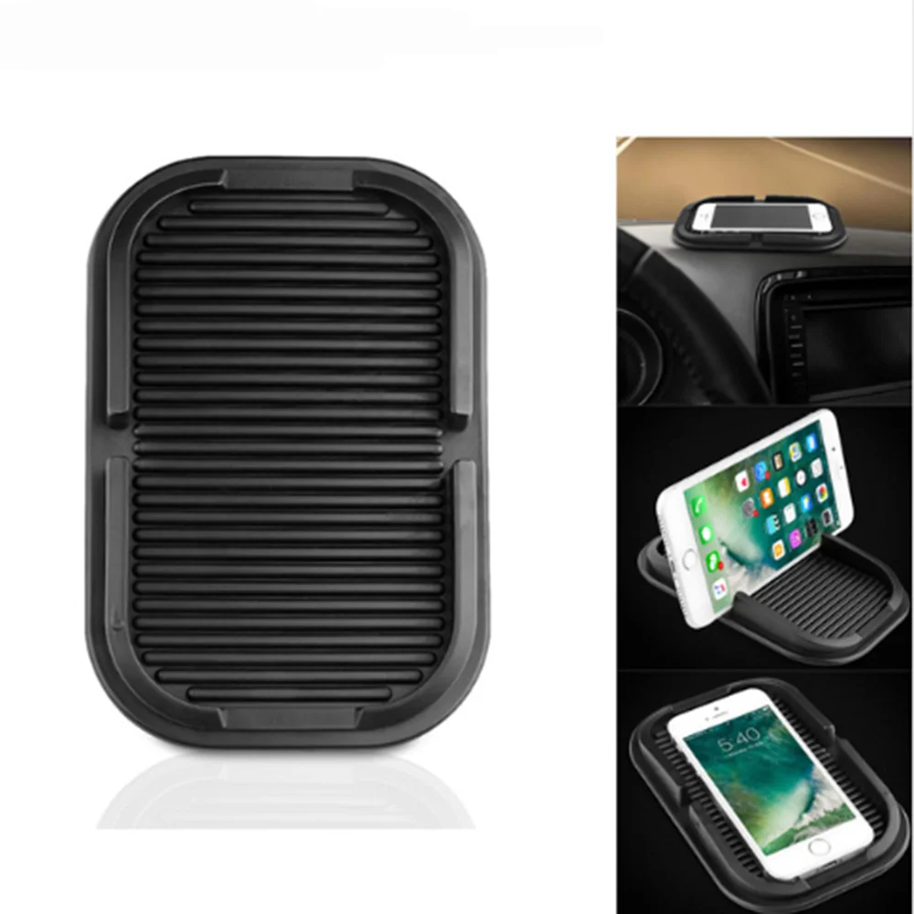 Черный Противоскользящий коврик для приборной панели автомобиля нескользящий