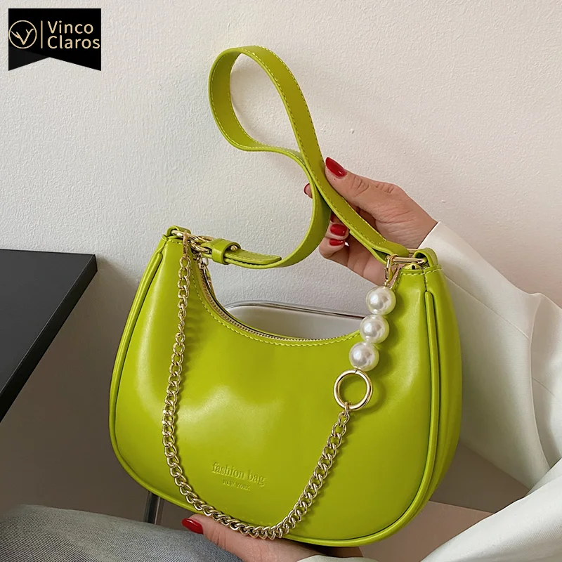 

Модные Наплечные сумки с полумесяцем, кожаные сумки через плечо с бисером для женщин, брендовая сумка 2021, портмоне и сумка, Роскошный дизайн...