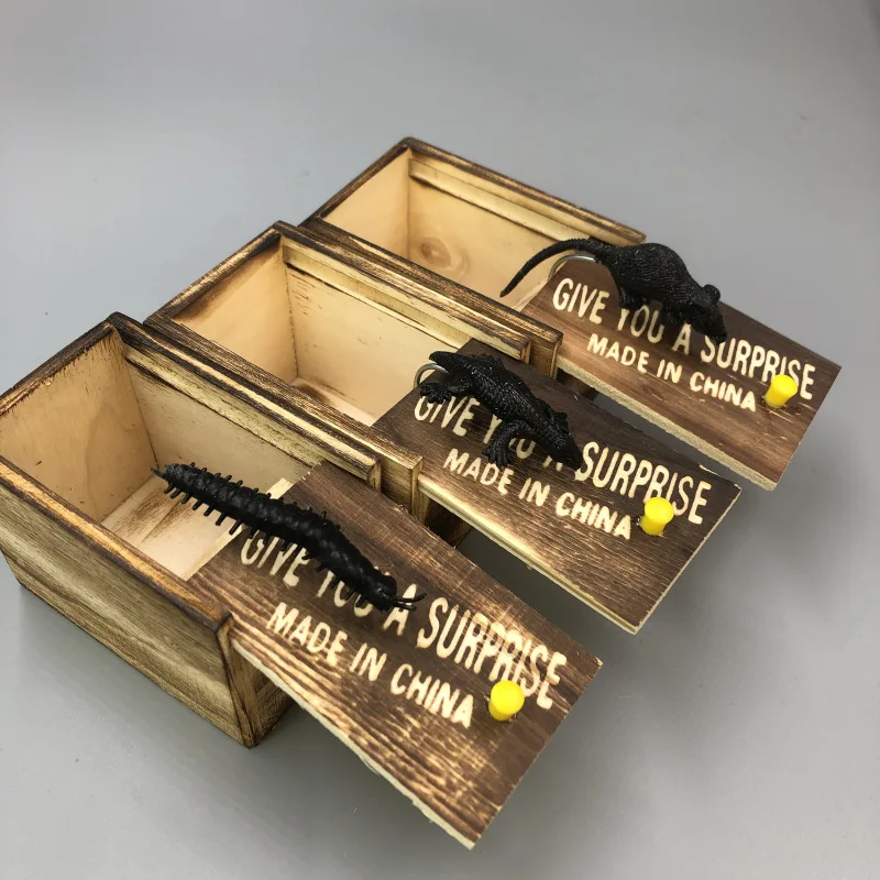 Горячая забавная пугающая коробка деревянная розыгрыш паук скрытый в чехле