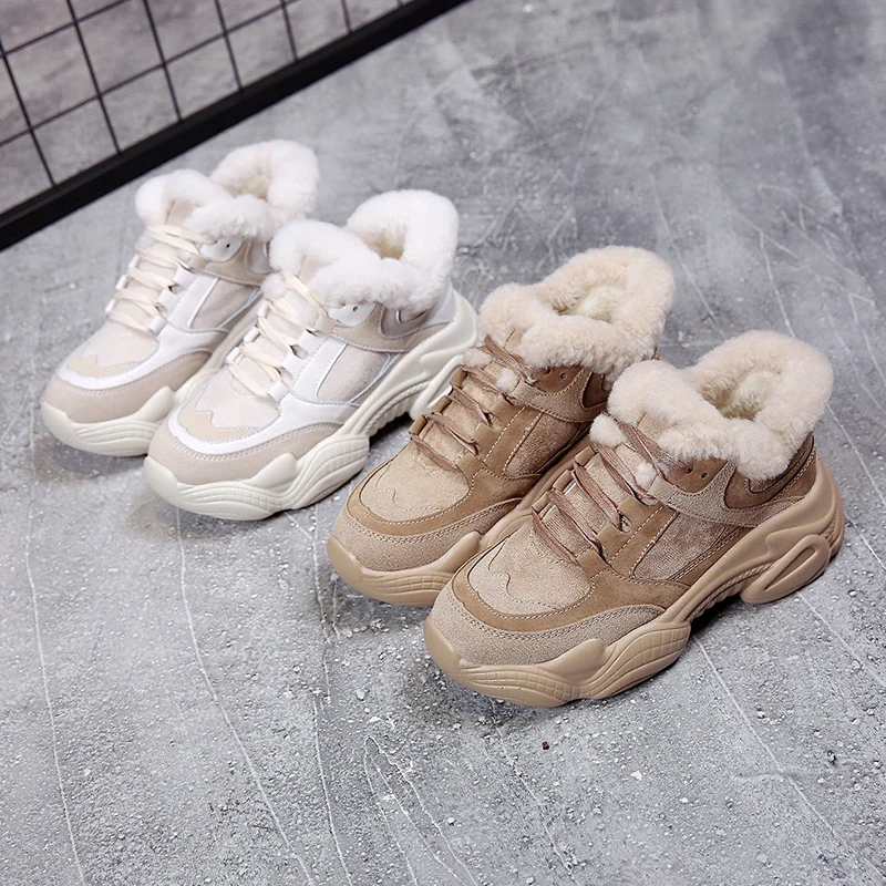 

Hot women's shoes 2019 classic suede ladies winter sports shoes warm plush insoles ankle boots women's shoes q343