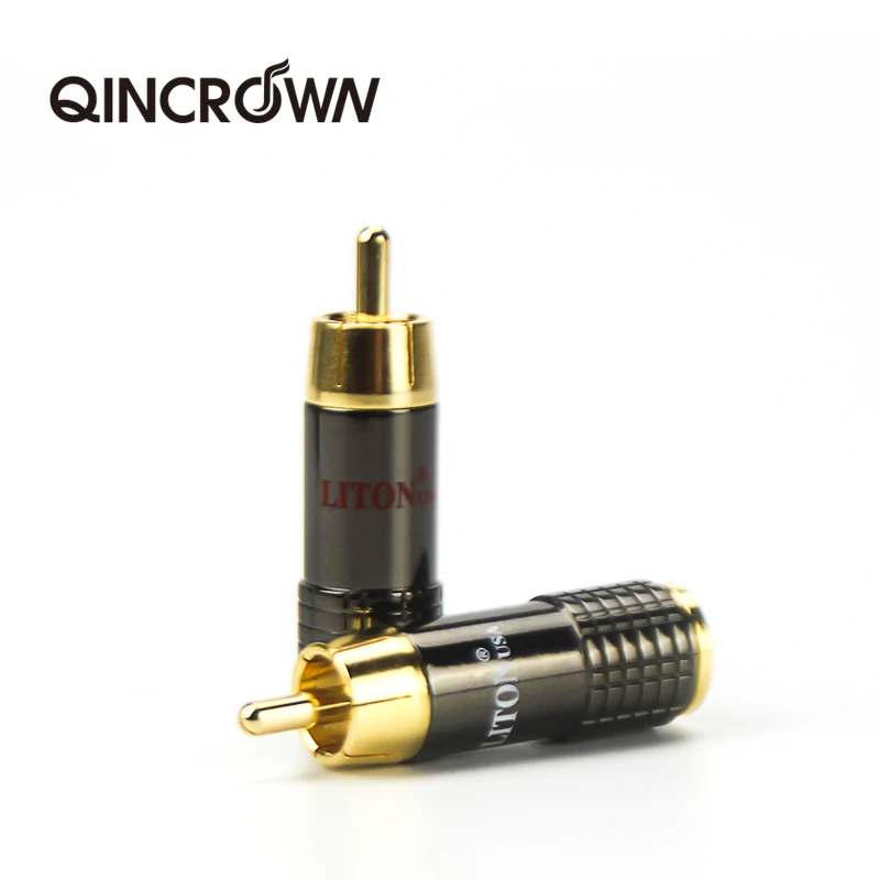 QINCROWN 4 шт./лот сделай сам RCA разъем HIFI позолоченный штекер аудио для аудиокабеля
