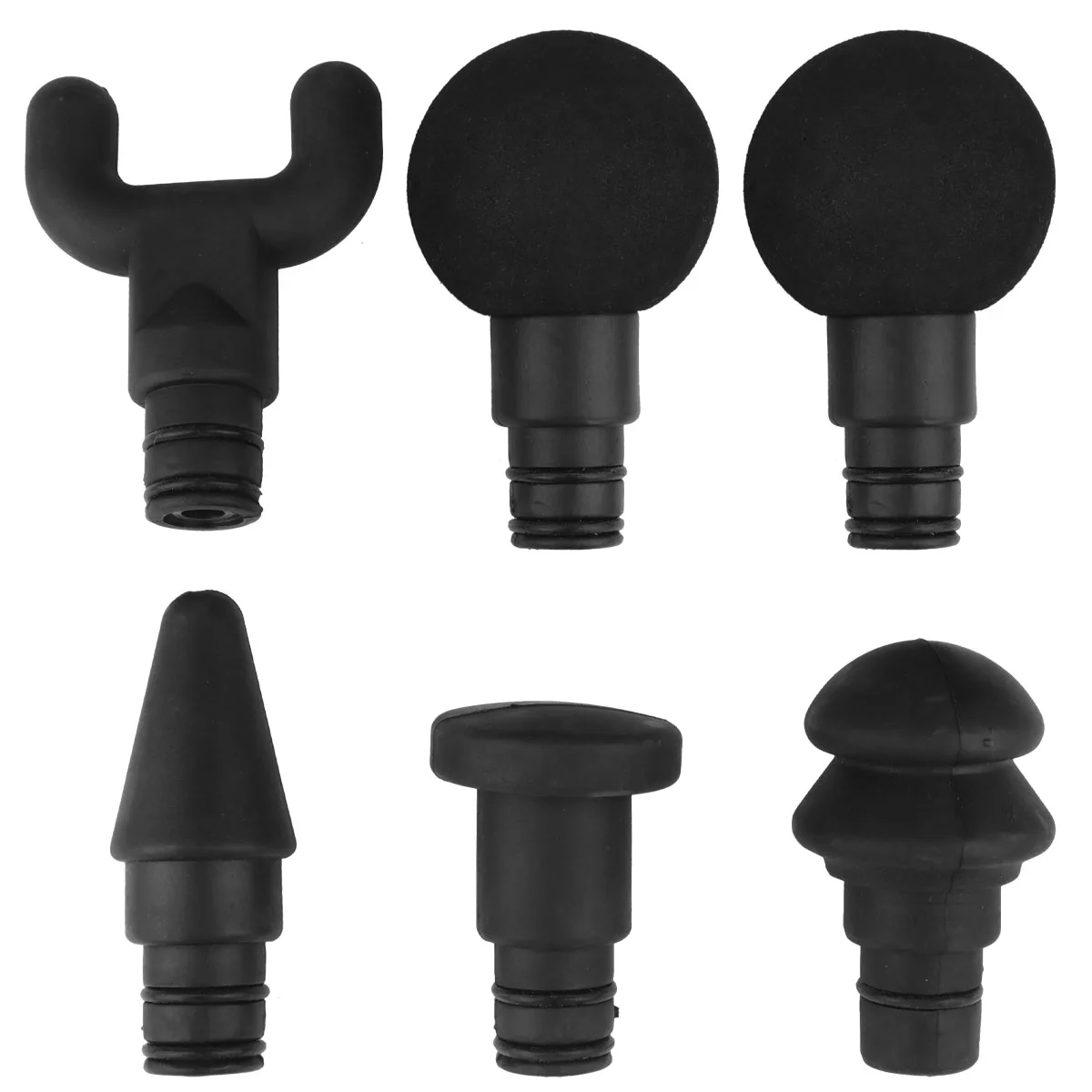 

6 шт./компл. Сменный адаптер массажера для расслабления мышц (черный)