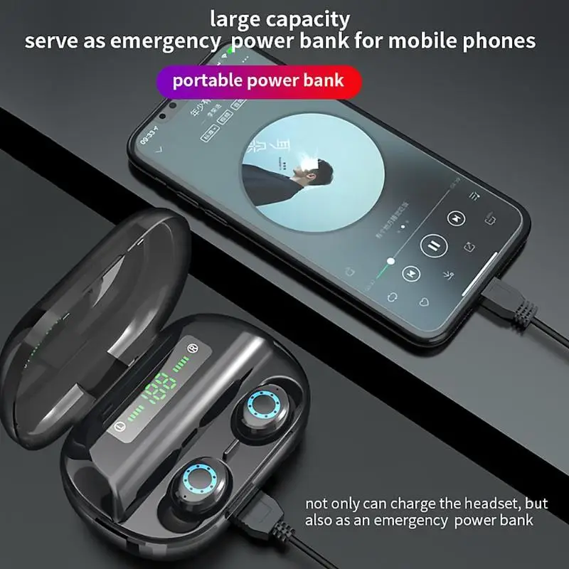 V12 наушники вкладыши TWS беспроводные Bluetooth сенсорное управление стерео