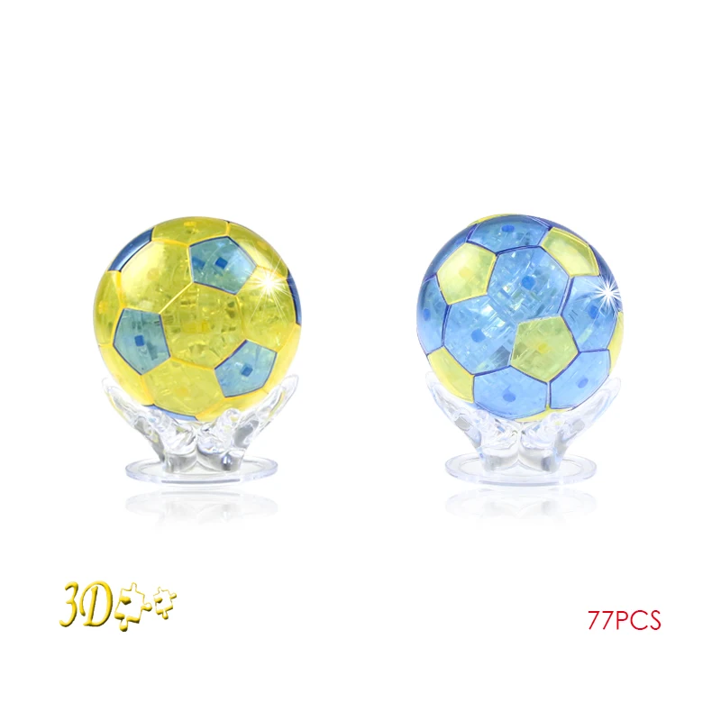 

3D футбольная головоломка, Хрустальная головоломка, «сделай сам», игра со вспысветильник, Футбольная модель, сборка, развивающие игрушки, ук...