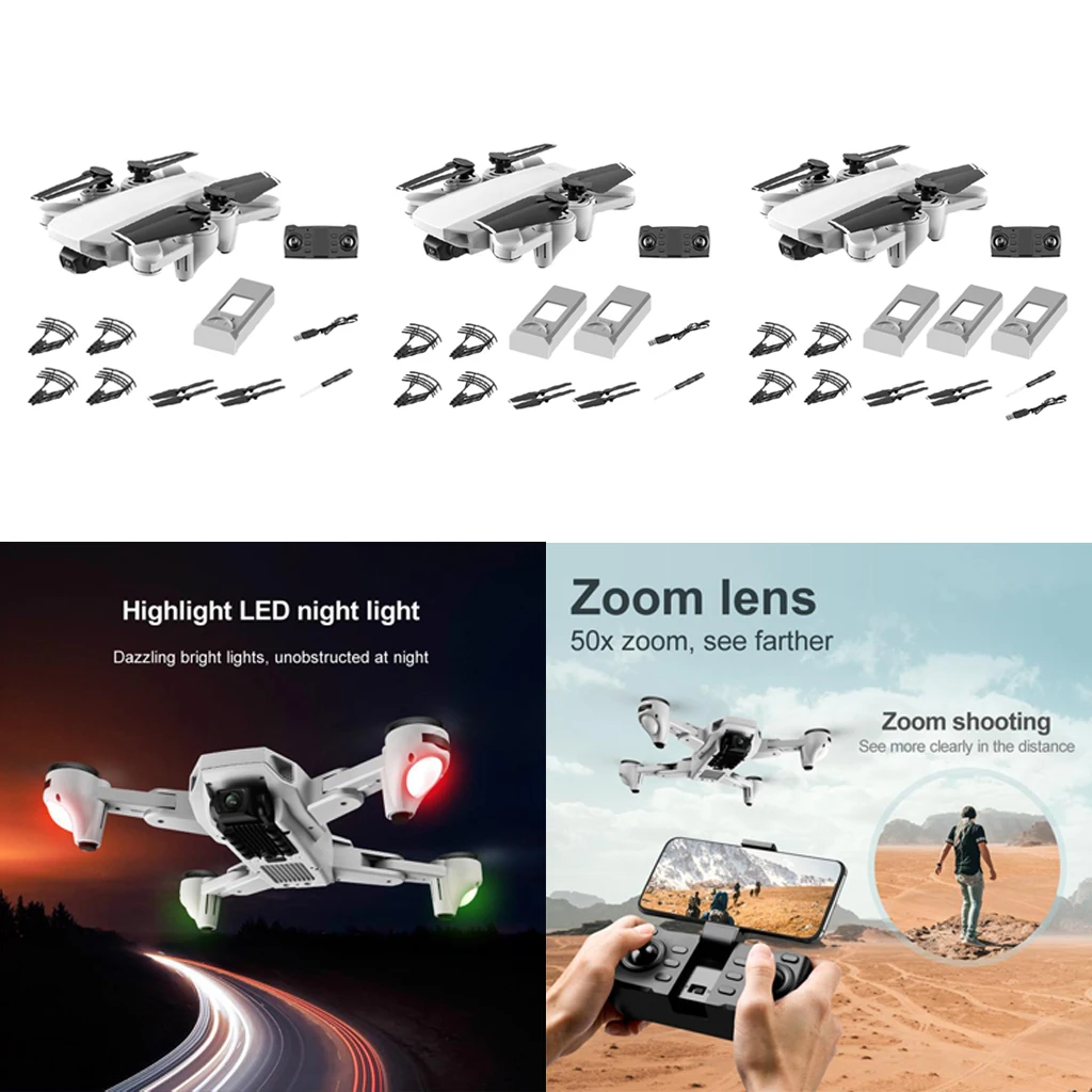 

Foldable Drone RC Quadcopter with GPS HD Camera Auto Return 4CH APP Control 1300mAh Battery for Kids Adults Gifts