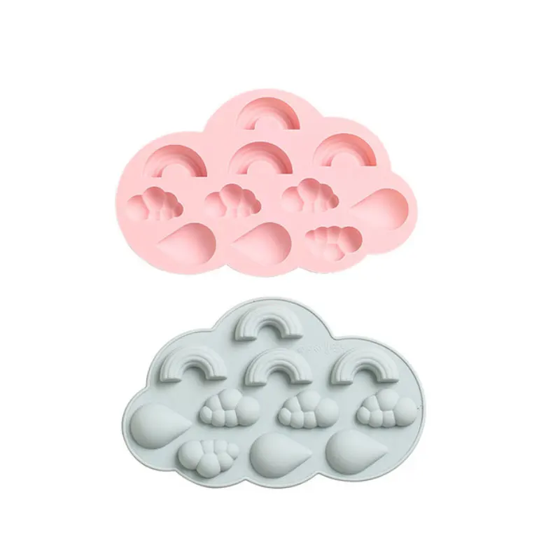 

Cute Silicone Mold Rainbow Cloud Drop Shaped Chocolate DIY Candy Pudding Kitchen Accessories Cake Decorating Tools