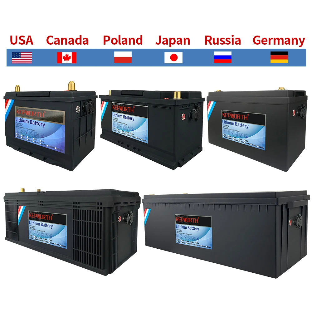 Литий железо фосфатный Аккумулятор LiFePO4 12 В 24 в 48 60 с BMS 40 80 100 120 240 320Ah для хранения