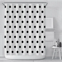 black and white shower curtains polka dot printing curtains for woman waterproof polyester for bathroom decor gifts home bathtub