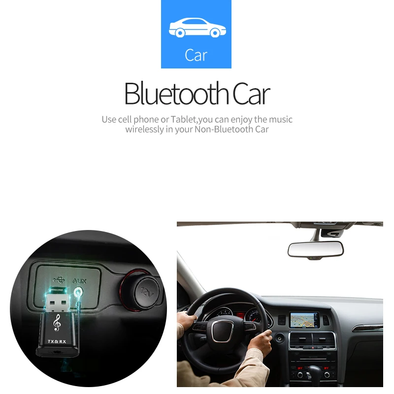Usb беспроводной приемник передатчики Bluetooth V5.0 аудио музыка стерео адаптер ключ