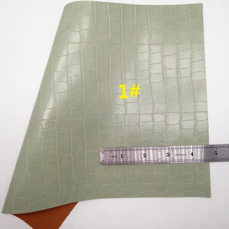 Зеленая блестящая ткань искусственная кожа крокодила камуфляжные листы из