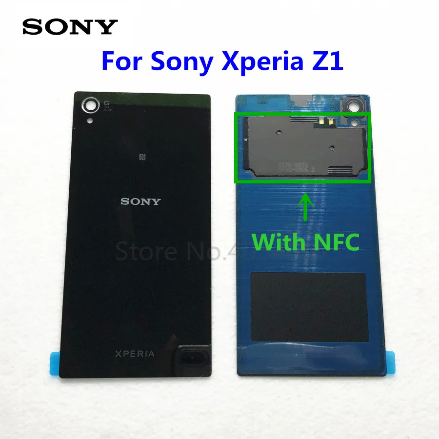 Z1 Задняя стеклянная крышка корпуса Замена для sony Xperia Z1 L39H C6902 C6903 задняя крышка батарейного отсека с NFC антенной