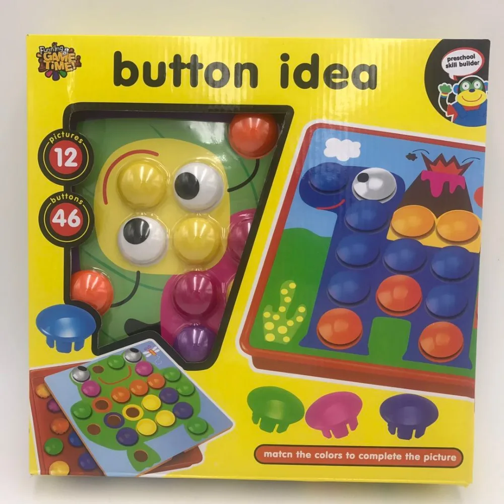 Развивающие игрушки головоломки для детей Мозаика Пуговицы Button idea, 3д пазлы,самые крутые игрушки играть с ребенком,новогодний подарок для малыш, творчество для детей, из России от 2 дня