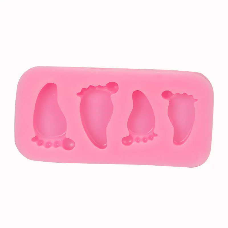 

Party Fondant Cake Decoration Tool 4 Hole Baby Feet Kid Cute Feet Toy Silicone Mold 3D Chocolate Candy Jelly Mold Silicone Forms