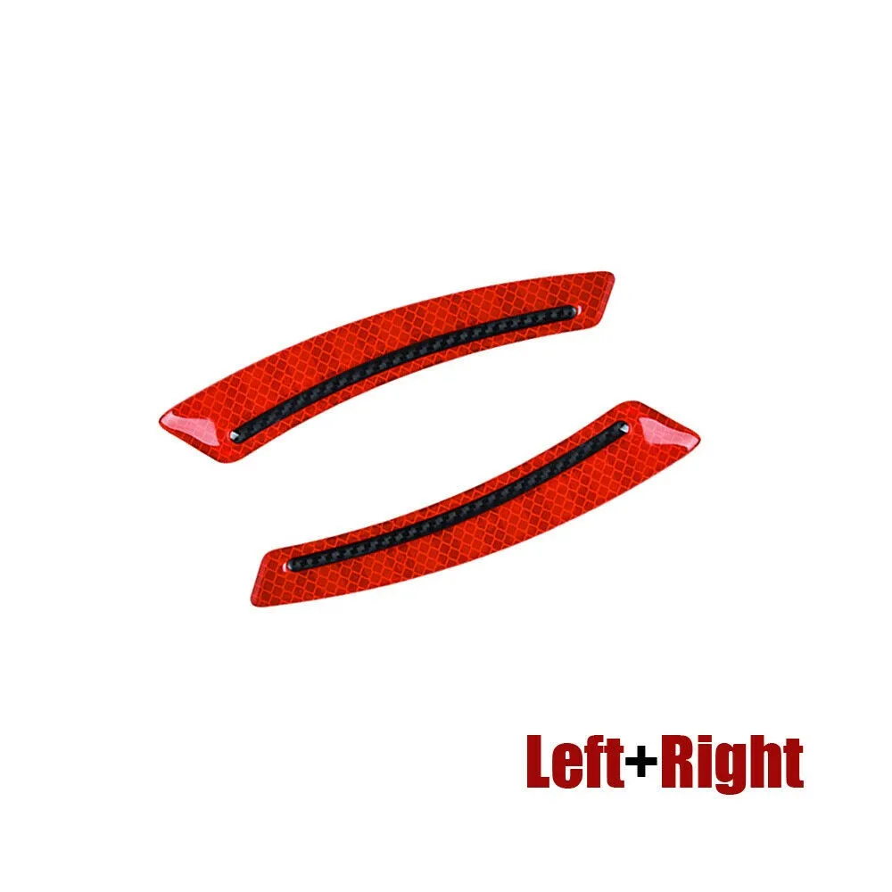 

18.5*3.5cm Reflective Car Stickers Car Decals Epoxy + Carbon Fiber Parts Red