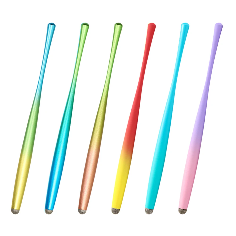 

Color Gradient Small Waist Capacitive Stylus Interchangeable Silver Fiber Conductive Cloth Head IPad Painting Pen With Fiber Tip