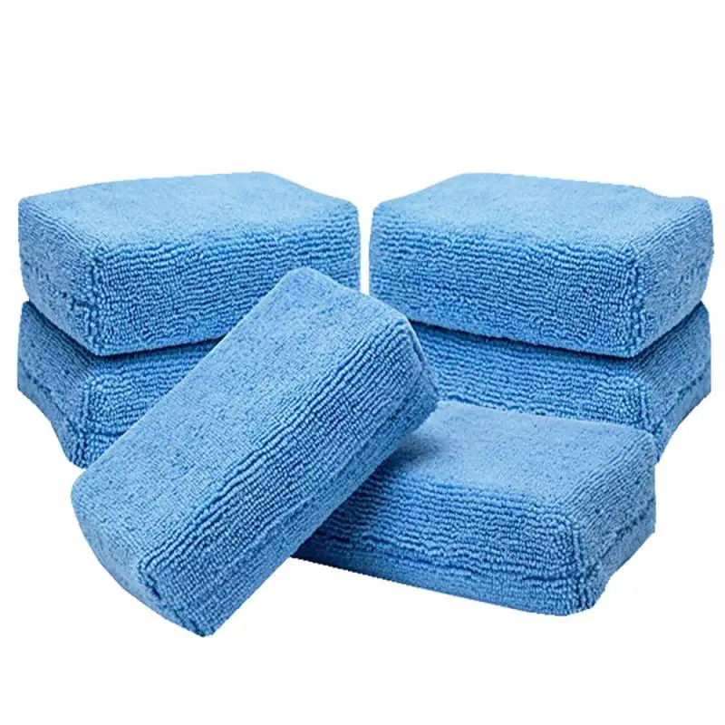 

Car Wash Cleaning Sponge Block Microfiber Wax Applicator Pad Polishing Sponge Terry Cloth Box Polished Wax Sponge Maintenance